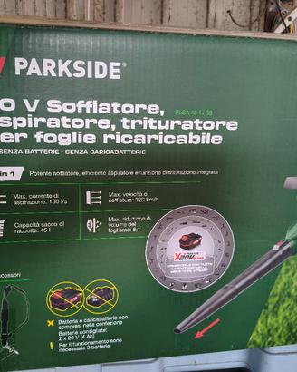 Soffiatore parkside 40v