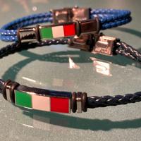 2 bracciali marinari con bandiera Italia