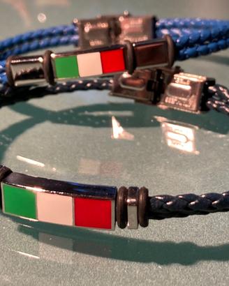 2 bracciali marinari con bandiera Italia