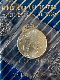 500 lire in argento- Etruschi 1985