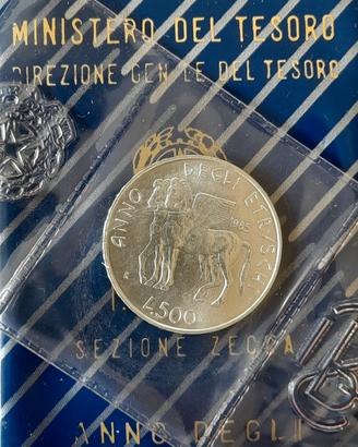 500 lire in argento- Etruschi 1985