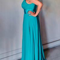 Abito lungo cerimonia/elegante verde smeraldo