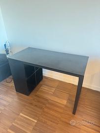 Scrivania moderna libreria integrata 120x60 Nera