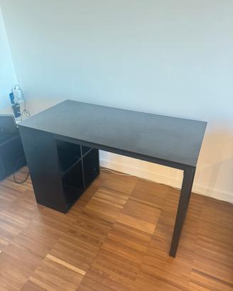 Scrivania moderna libreria integrata 120x60 Nera