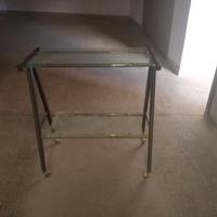 PortaTelevisione con 4 Ruote a 2 ripiani in Vetro