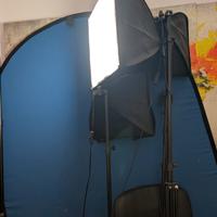 Set Luci kit fotografia 4 lampade+ sfondo cromato