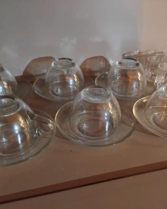  6 + 5 tazzine da caffè in vetro