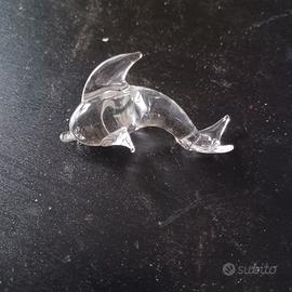 Piccolo delfino decorativo in vetro cm 6