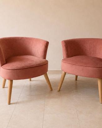 2 poltrone  poltroncine rosa cipria come nuove