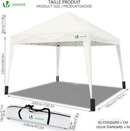 VOUNOT Gazebo Pieghevole da Giardino 3x3 M, Mercat