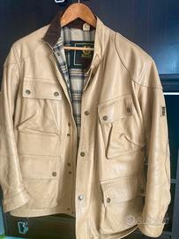 Giacca Belstaff Pelle Beige Vintage