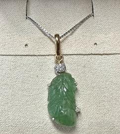 COLLANA ORO 18kt. DIAMANTE E SMERALDO INCISO 7,68