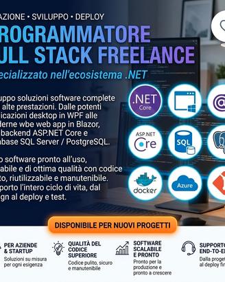Sviluppatore freelancer full stack .net