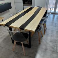 tavolo legno e resina 