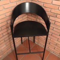 1 Sgabello metallo e legno nero