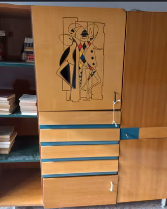 Armadio/libreria e letto per Camera singola