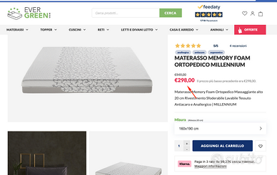 Materasso Memory Foam Ortopedico MILLENNIUM