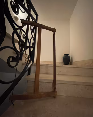 Sega artigianale in legno e ferro vintage