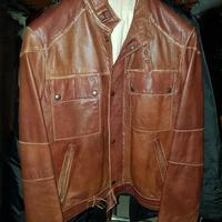Giubbotto in Vera Pelle Marrone Taglia 50 Original