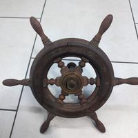 Antico timone legno e ottone