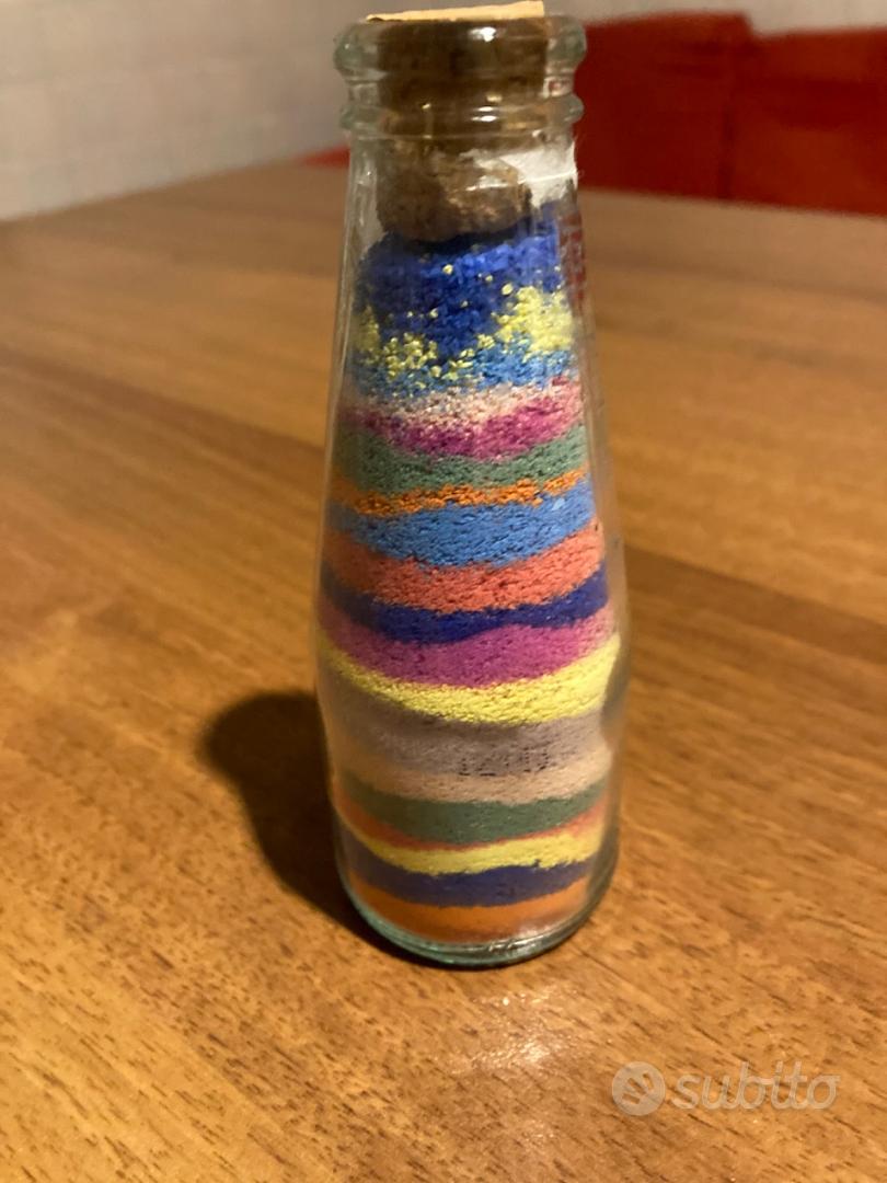 Bottiglietta vetro con sabbia colorata - Arredamento e Casalinghi In