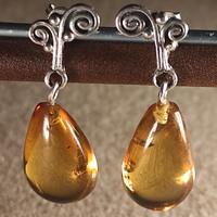 Orecchini Ambra naturale del Chiapas , Messico