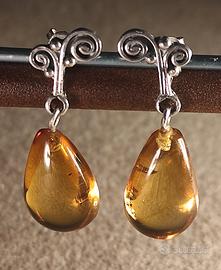 Orecchini Ambra naturale del Chiapas , Messico