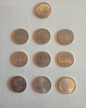 Lotto monete da 1000 lire e 500 lire argento