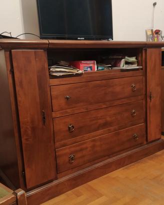 mobile TV in legno massello