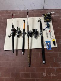 Canne da pesca e attrezzatura varia