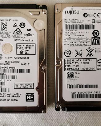 Hard Disk 2,5” da 1TB + Hard Disk 2,5” da 126 GB