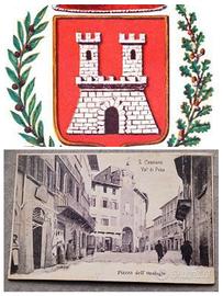 Cartolina Piazza dell'orologio, S Casciano in V.P.