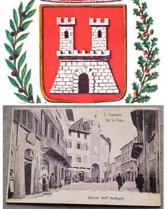 Cartolina Piazza dell'orologio, S Casciano in V.P.