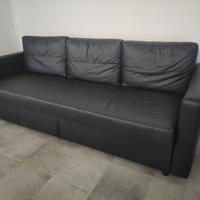 DIVANO LETTO 3 posti nero, come nuovo.