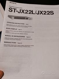 Libretto istruzioni radio Sony ST-JX22L / JX22S