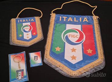 set Figc 4 pezzi. 2 gagliardetti, Portachiavi e di