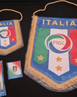 set Figc 4 pezzi. 2 gagliardetti, Portachiavi e di