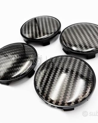 4 TAPPI COPRIMOZZO 60MM FIBRA DI CARBONIO in ABS