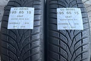 2 PNEUMATICI 195/65 R15 CEAT INVERNALI 90%