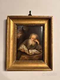 Placca in porcellana di San Girolamo