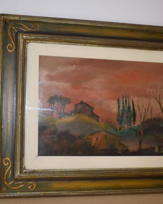 Quandro vintage con cornice artigianale fiorentina
