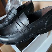 SCARPE MOCASSINI INGLESINE IN CUOIO