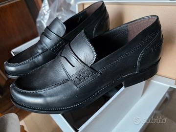 SCARPE MOCASSINI INGLESINE IN CUOIO