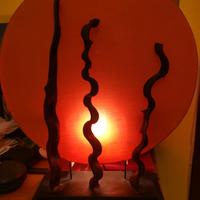 Lume lampada da tavolo con legno di mare