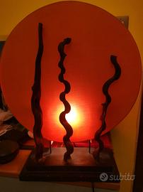 Lume lampada da tavolo con legno di mare