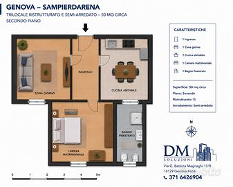 Sampierdarena trilocale libero da subito