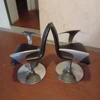 Coppia di poltrone Space Age in pelle Vintage 