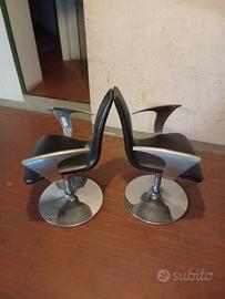 Coppia di poltrone Space Age in pelle Vintage 