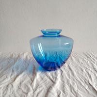 vaso blu cobalto in vetro di murano