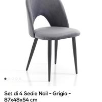 Sedie Tomasucci 8 pezzi grigio velluto